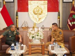 Silaturahmi, Pj Gubernur Sulsel Prof Fadjry Djufry – Pangdam XIV Mayjen TNI Windiyatno Bahas Kerjasama Swasembada Pangan