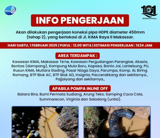 Pengerjaan Koneksi Pipa HDPE langkah strategis PDAM Modernisasi Jaringan Distribusi Air di Makassar
