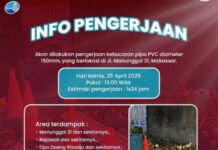 PDAM Kota Makassar gerak Cepat tangani Kebocoran Pipa di Jalan Manunggal