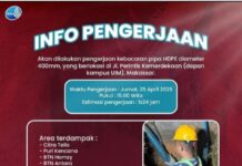 Distribusi Air Bersih terganggu, PDAM Kota Makassar lakukan Perbaikan Kebocoran Pipa di Depan Kampus UIM