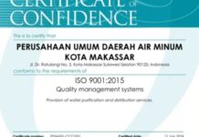 Terapkan Sistem Manajemen Mutu dan Pelayanan, PDAM Kota Makassar Raih Sertifikasi ISO 9001 Standar Internasional
