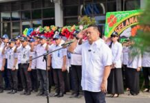 Pimpin Apel Perdana, Plt Dirut PDAM Makassar Hamzah Ahmad tekankan Kebersihan dan Kedisiplinan Kerja