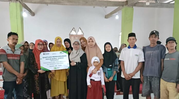 PT Pegadaian Kanwil VI Sulselbarra Maluku Salurkan Bantuan Renovasi Masjid Babul Jannah di Bissoloro Kabupaten Gowa