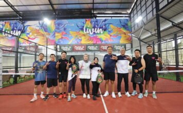 BERITA FOTO :Astindo dan Bank Mandiri Silaturahmi di Lapangan Padel